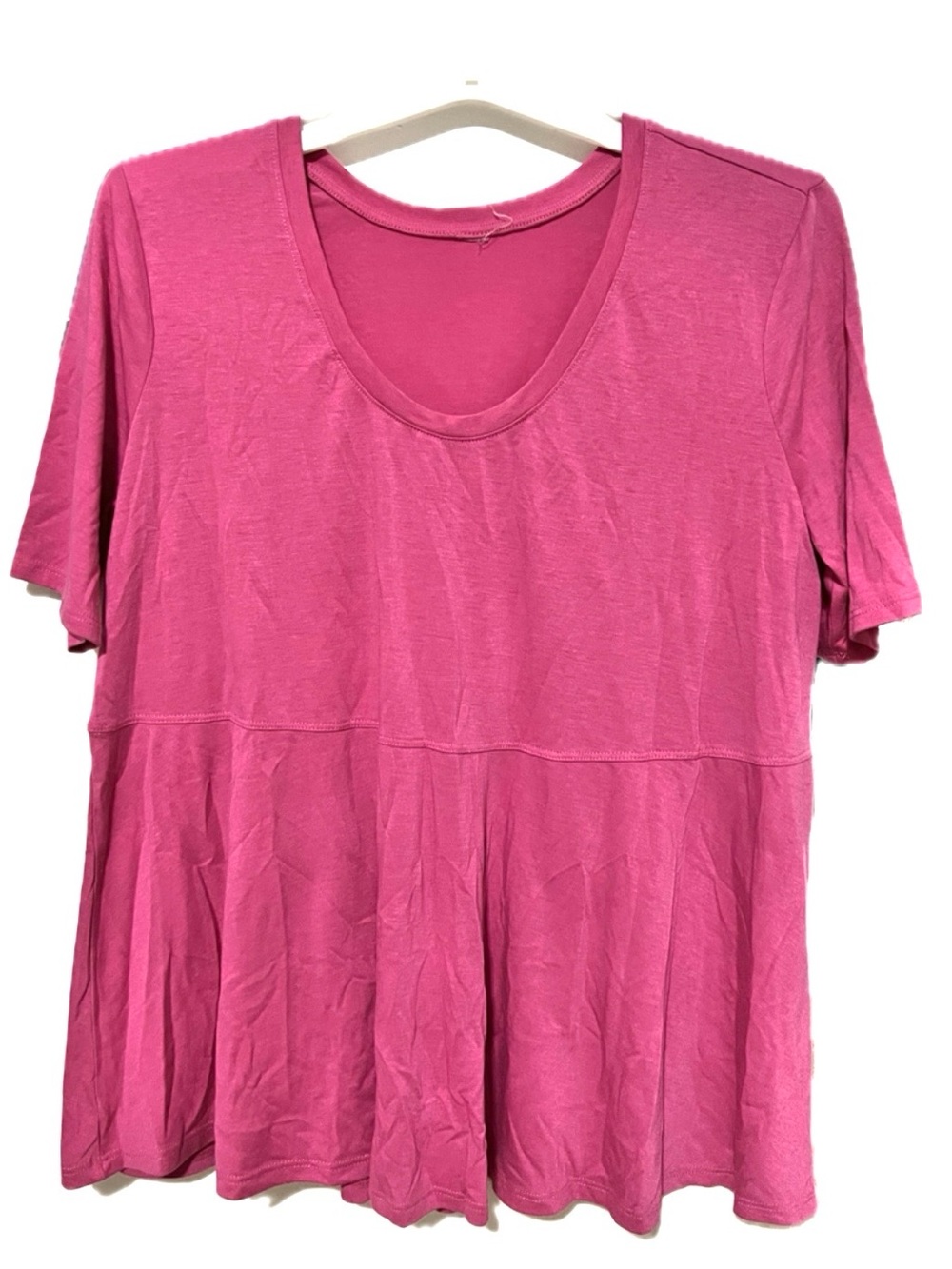 Women’s Pink Short-Sleeve Peplum Top